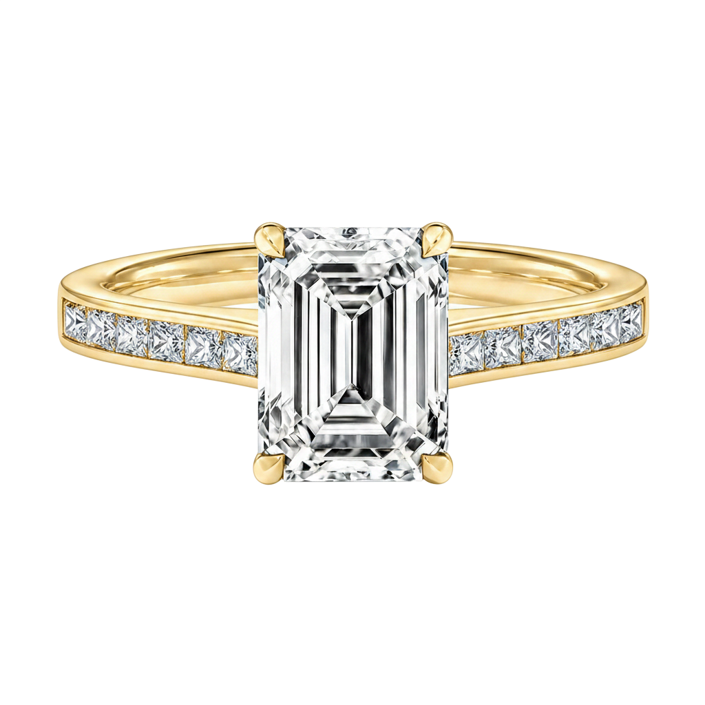 Basilica - Emerald - Yellow Gold - Channel