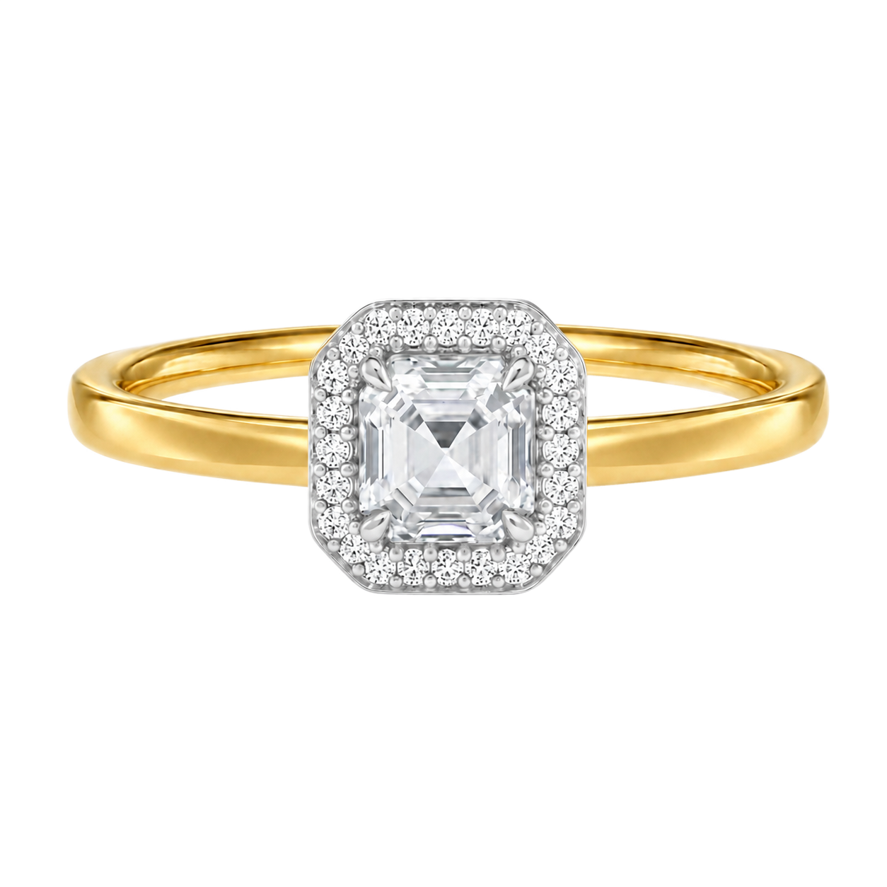 Deneuve - Asscher - Yellow/White Tone - Plain