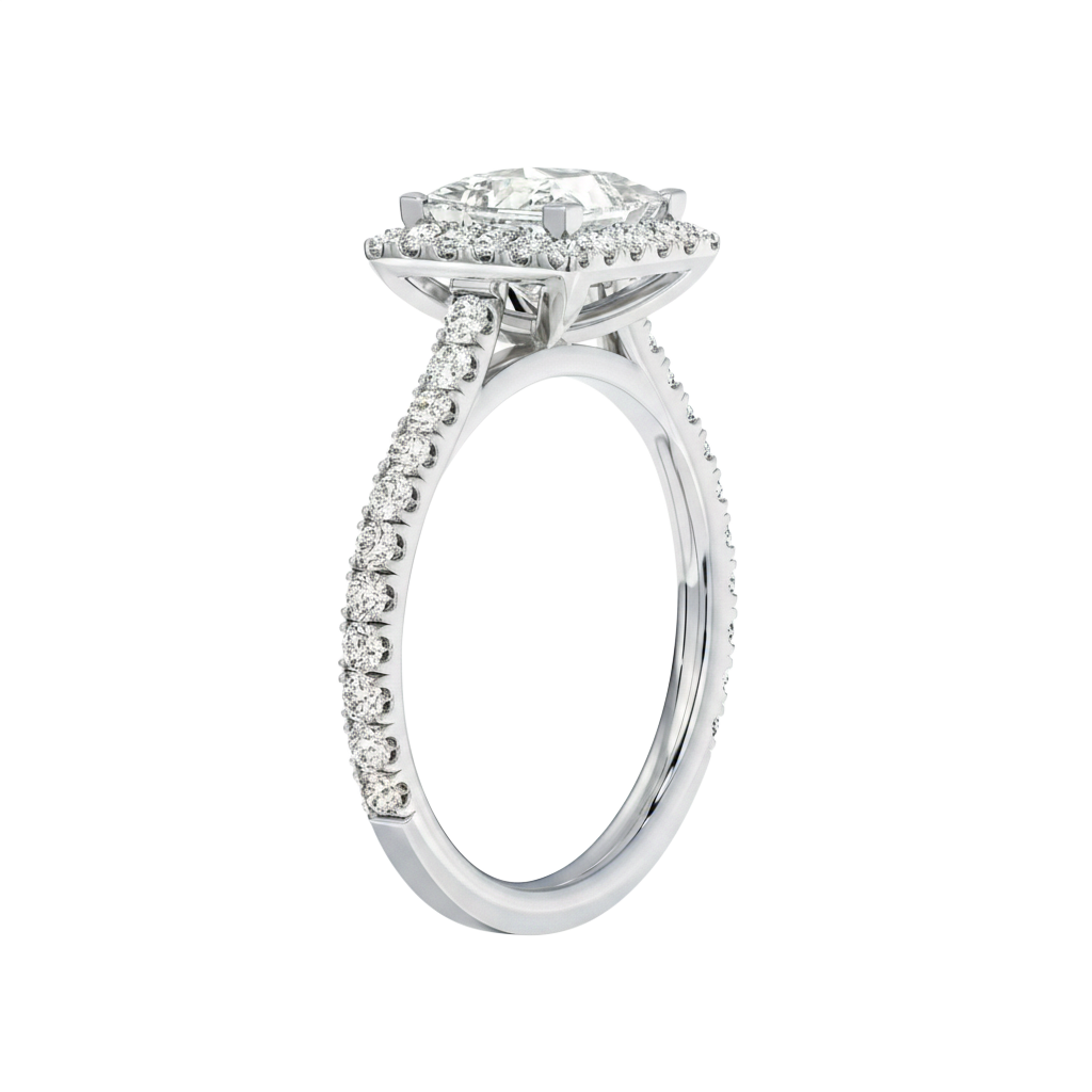 Cordelia - Asscher - White Gold - Pavé