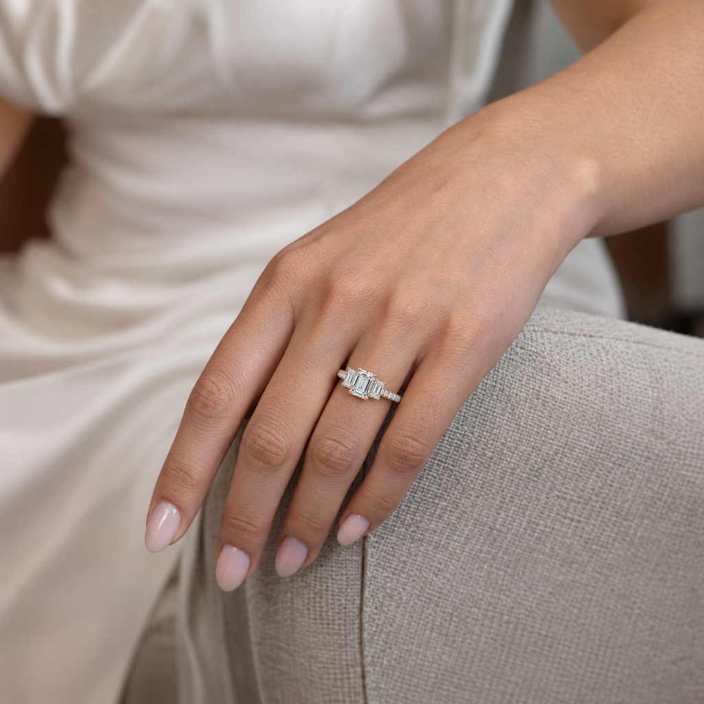 Elysium - Emerald - Rose Gold - Pavé