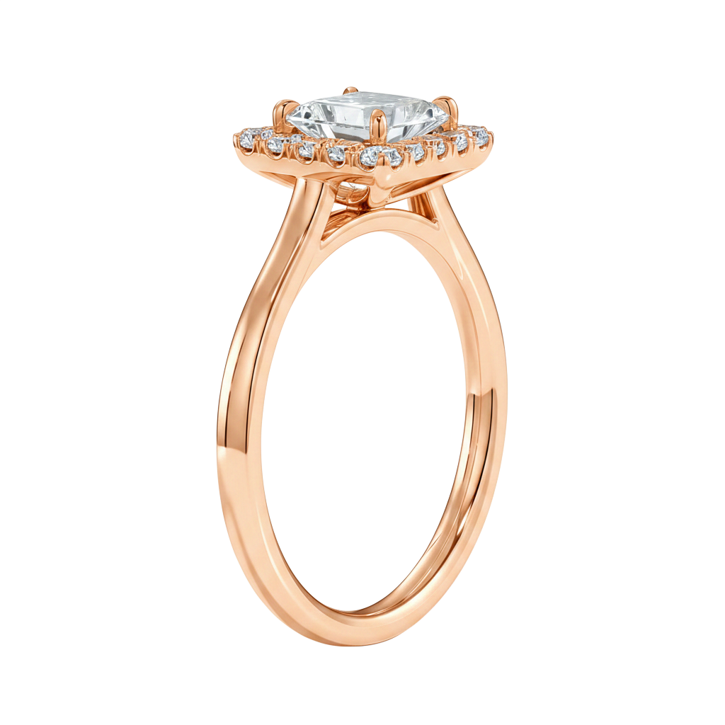 Cordelia - Asscher - Rose Gold - Plain