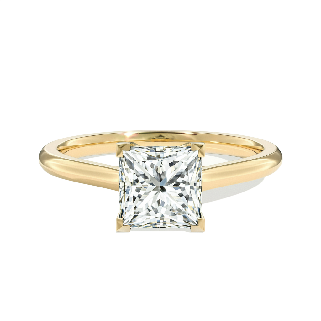 Basilica - Princess - Yellow Gold - Plain