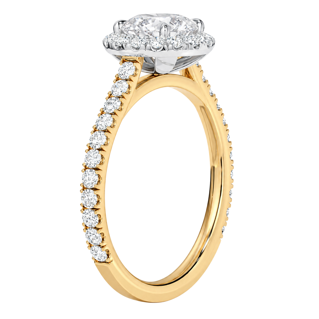Cordelia - Round - Yellow / White Tone - Pavé