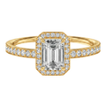 Deneuve - Emerald - Yellow Gold - Pavé