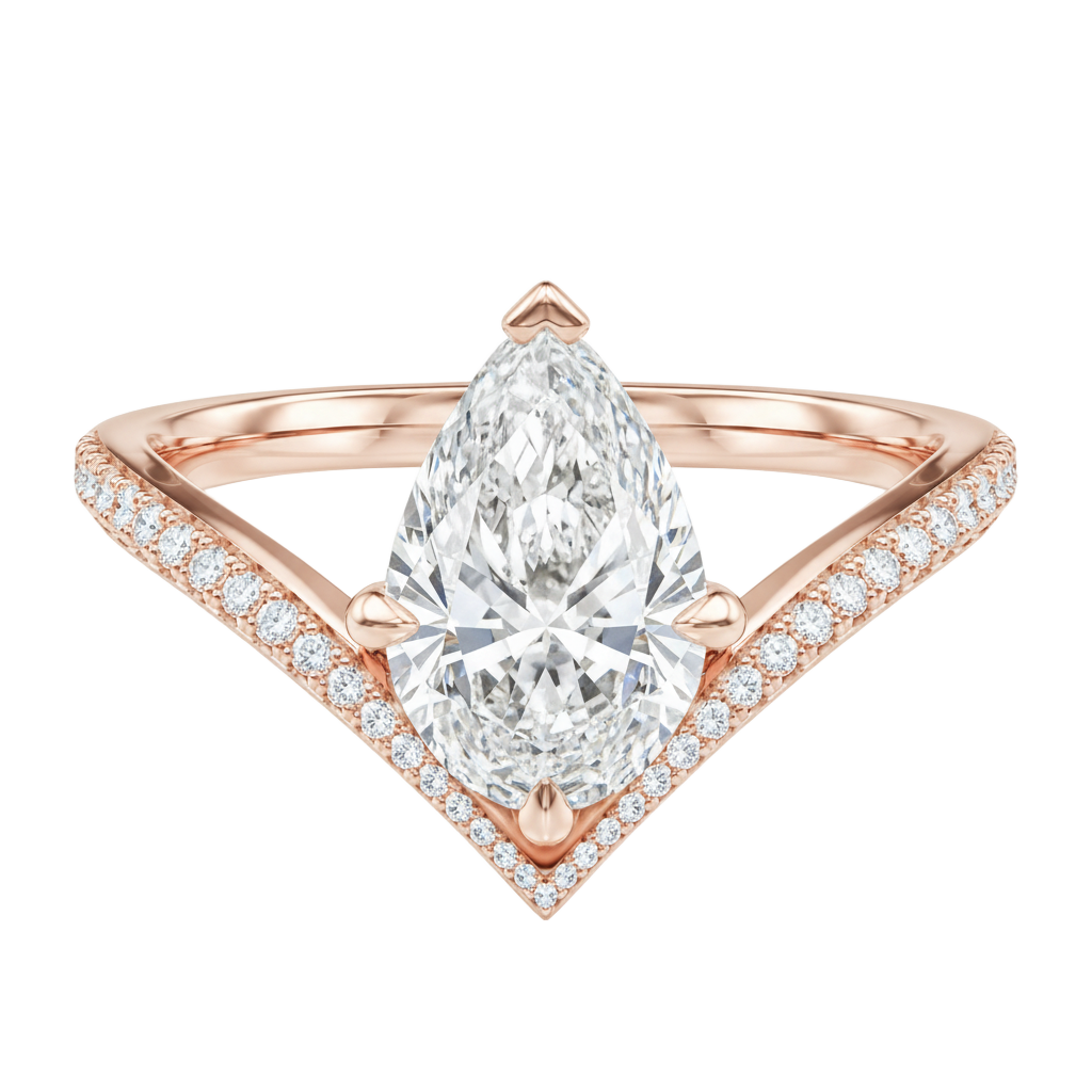 Blaire - Pear - Rose Gold - Pavé