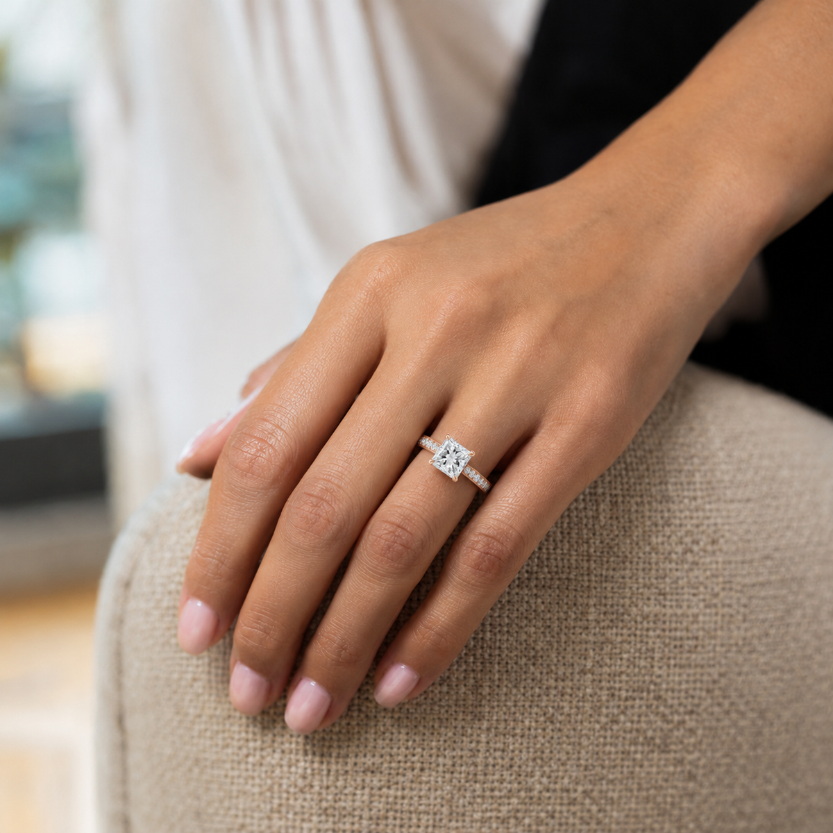 Talia - Princess - Rose Gold - Pavé