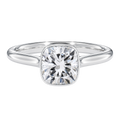 Solenne - Cushion - White Gold - Plain