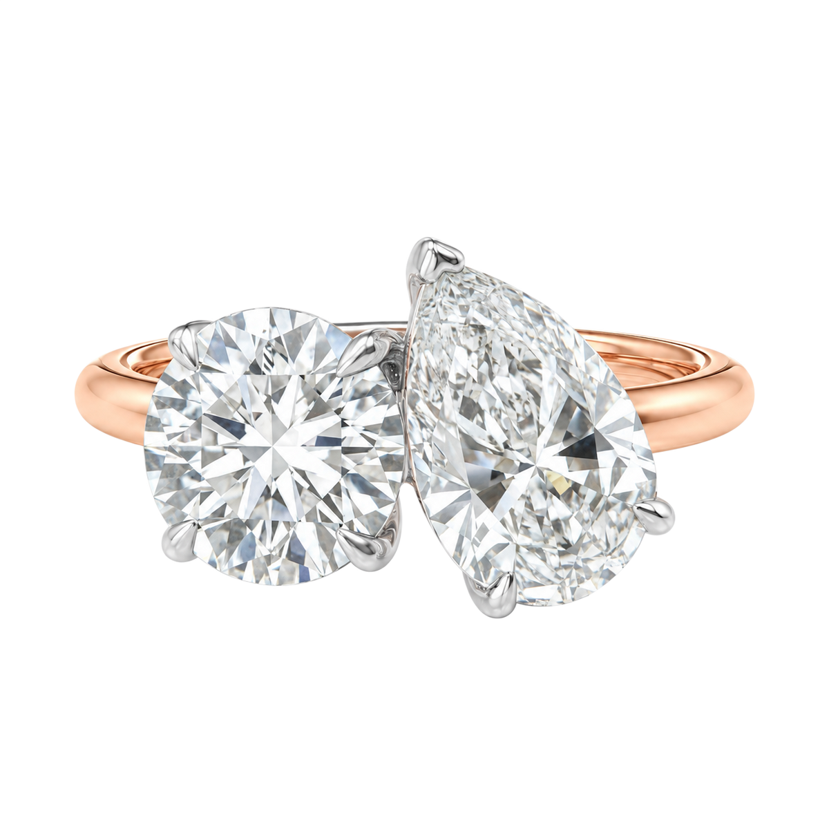 Duo - Round - Rose/White Tone - Plain