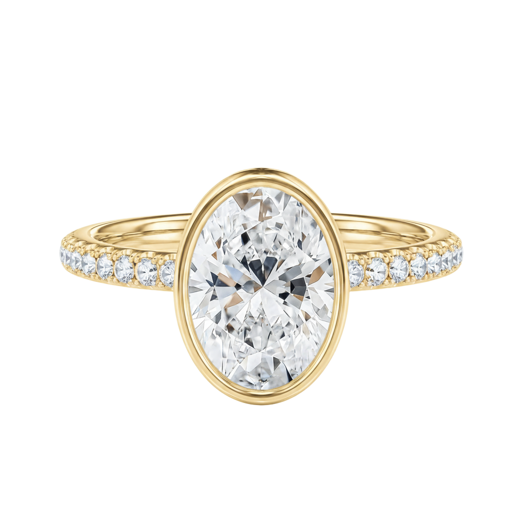Bailey - Oval - Yellow Gold - Pavé