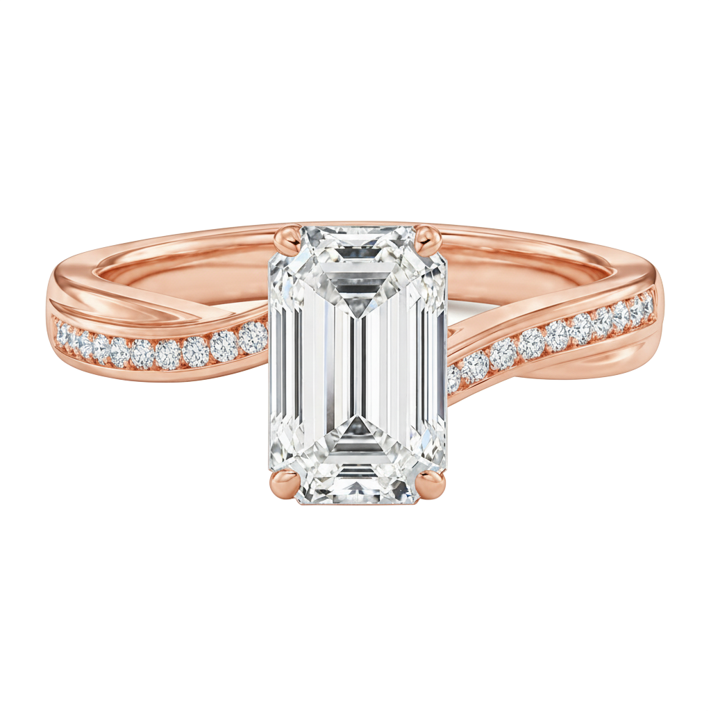 Wreath - Emerald - Rose Gold - Channel