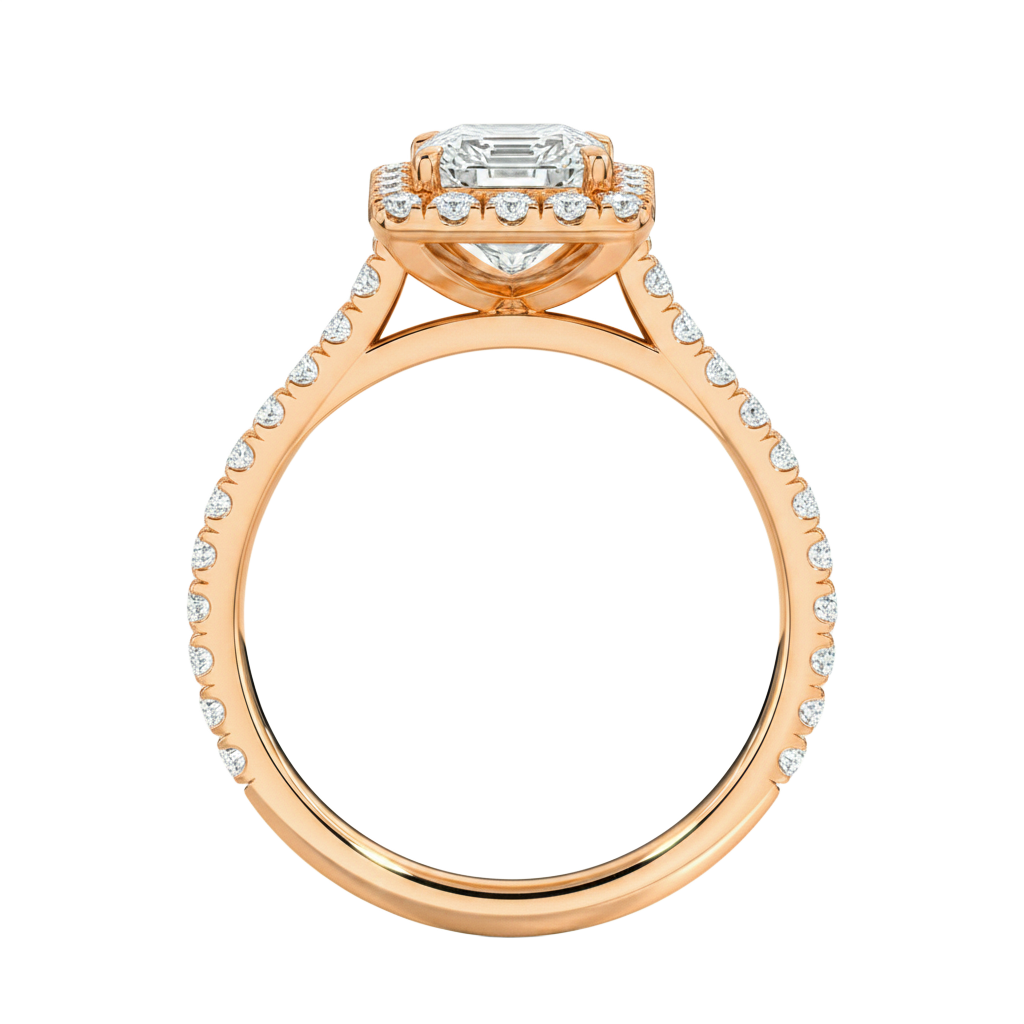 Cordelia - Asscher - Rose Gold - Pavé