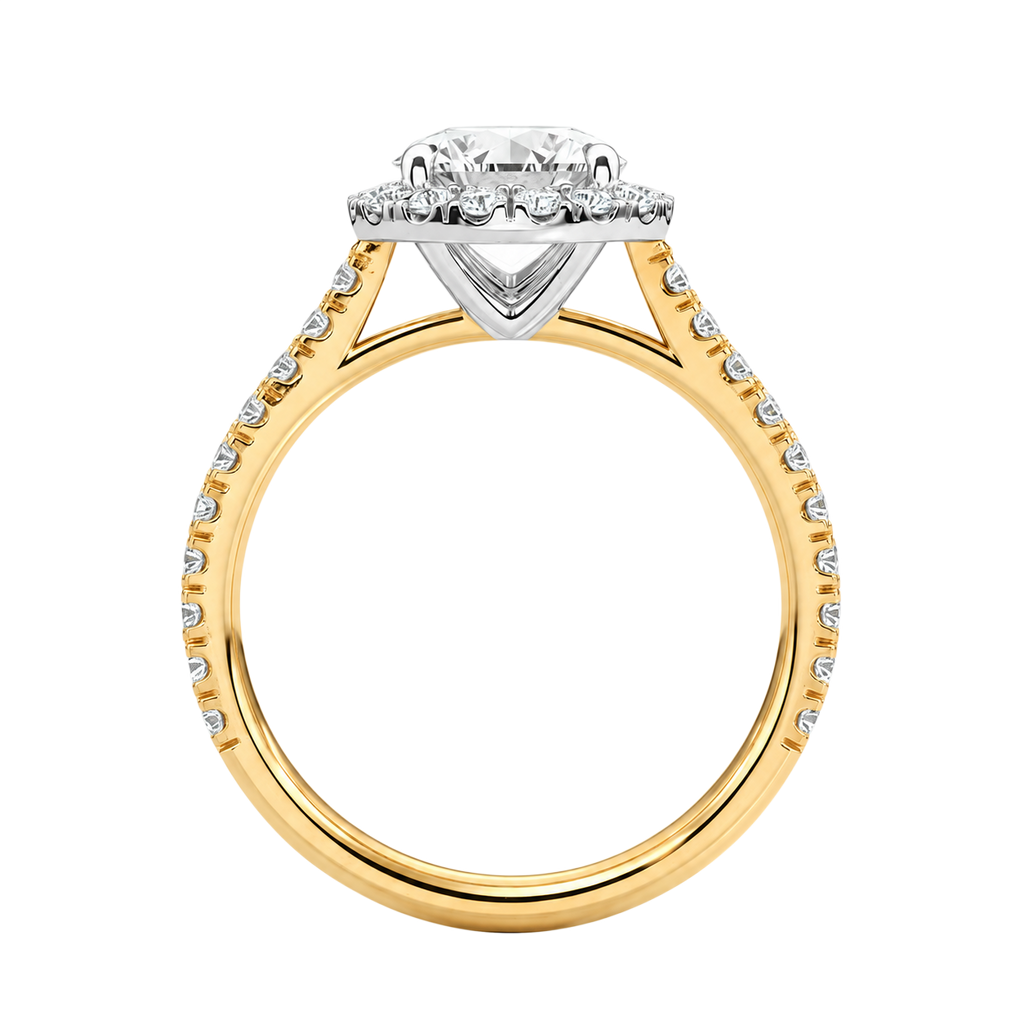 Cordelia - Heart - Yellow / White Tone - Pavé