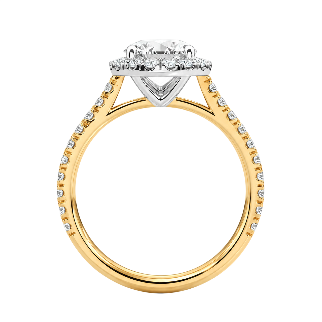 Cordelia - Heart - Yellow / White Tone - Pavé
