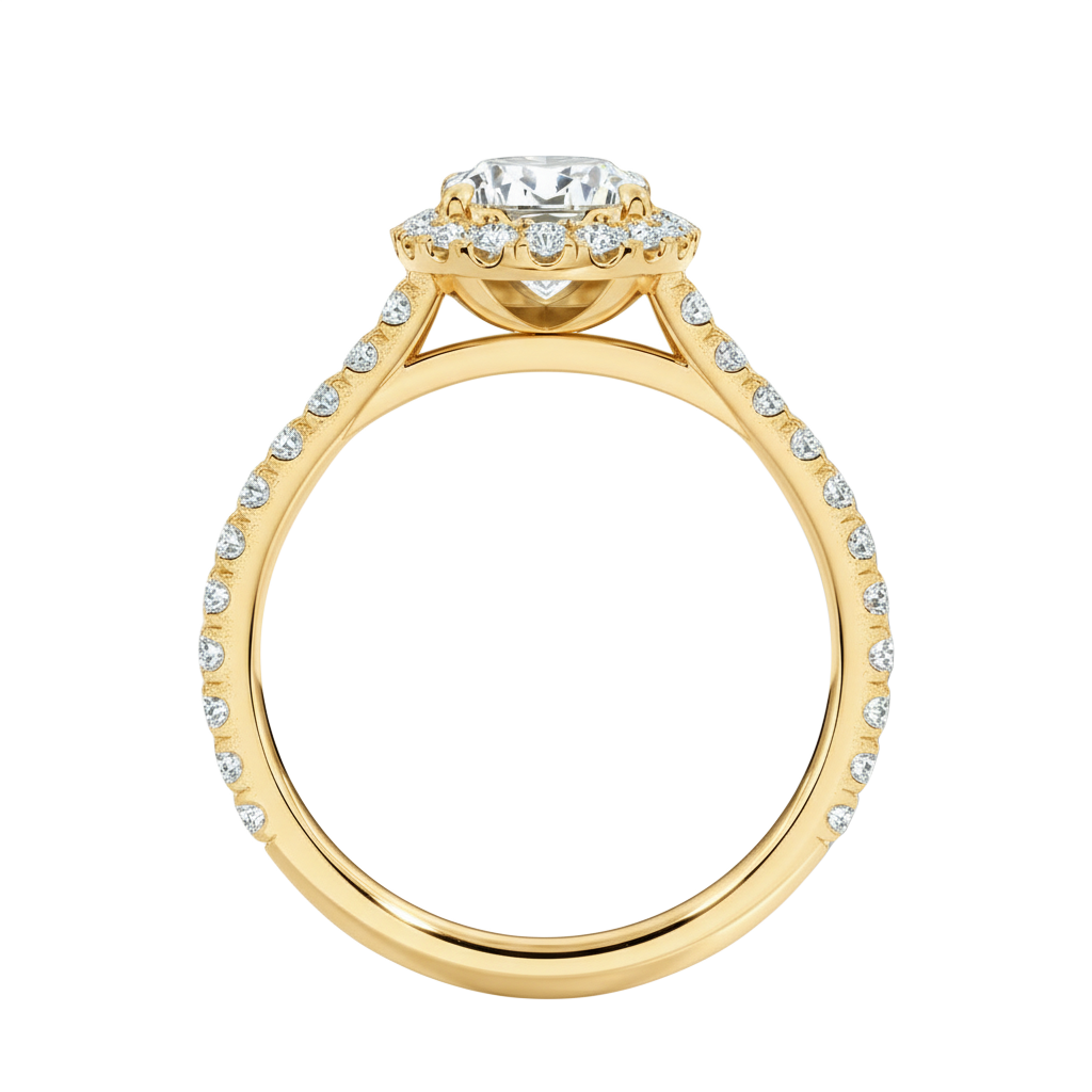 Cordelia - Emerald - Yellow Gold - Pavé