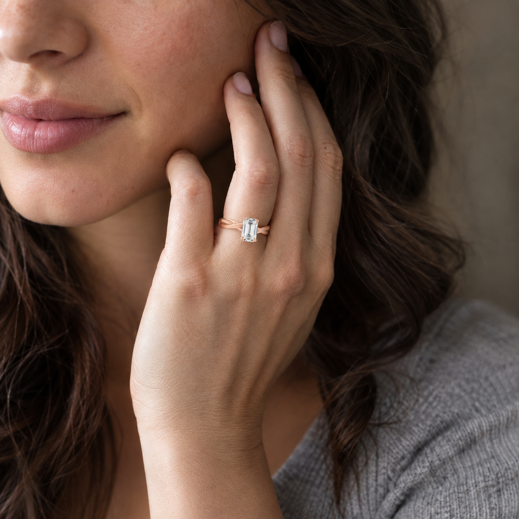 Wreath - Emerald - Rose Gold - Plain
