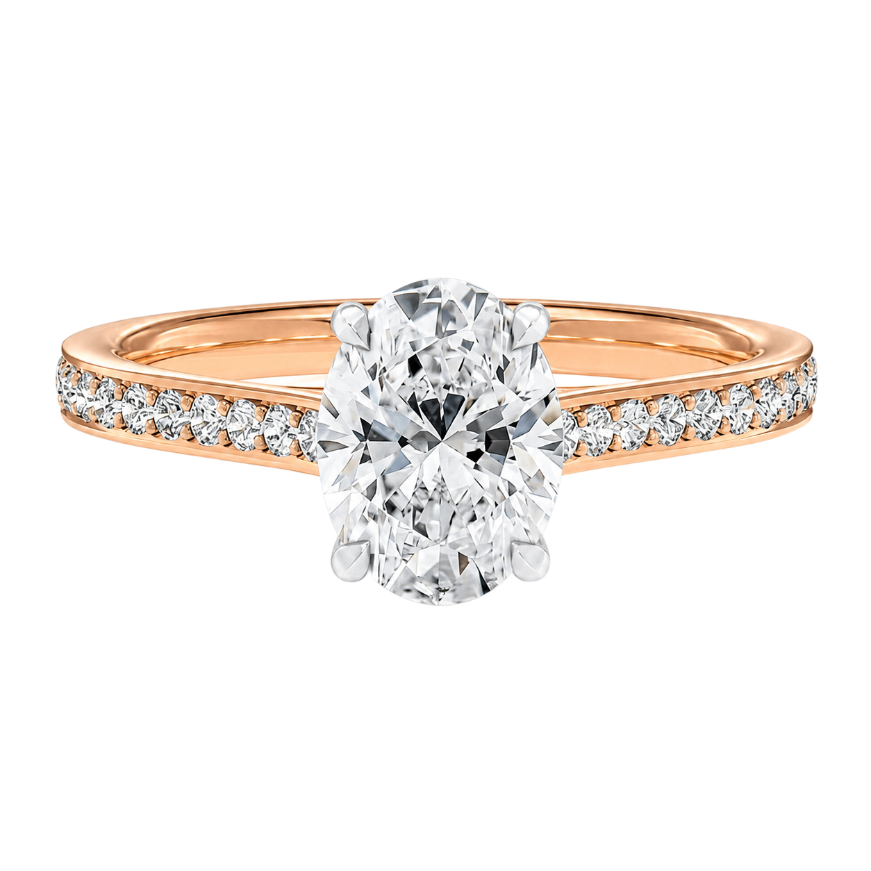 Basilica - Oval - Rose/White Tone - Pavé
