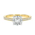 Basilica - Cushion - Yellow/White Tone - Pavé