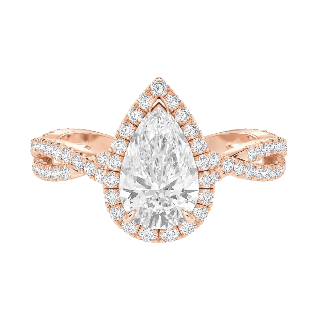 Braid - Pear - Rose Gold - Pavé