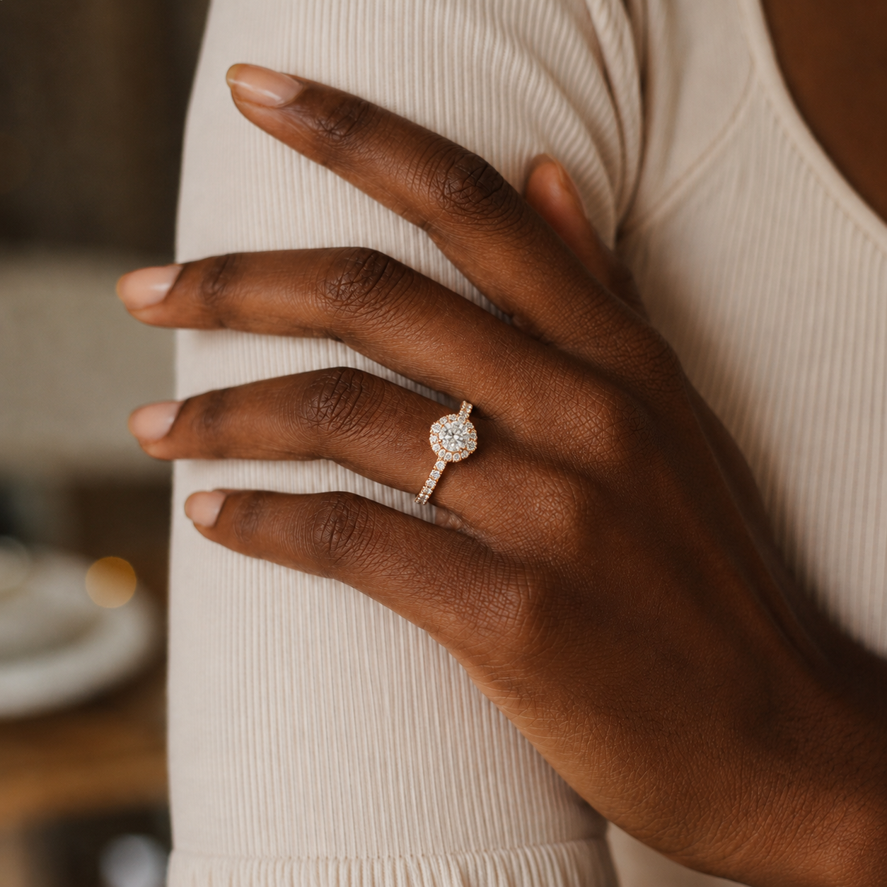 Cordelia - Oval - Rose Gold - Pavé