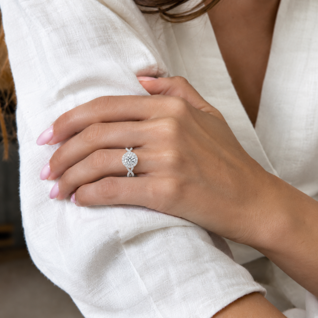 Braid - Round - Platinum - Pavé