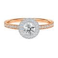 Deneuve - Round - Rose/White Tone - Pavé