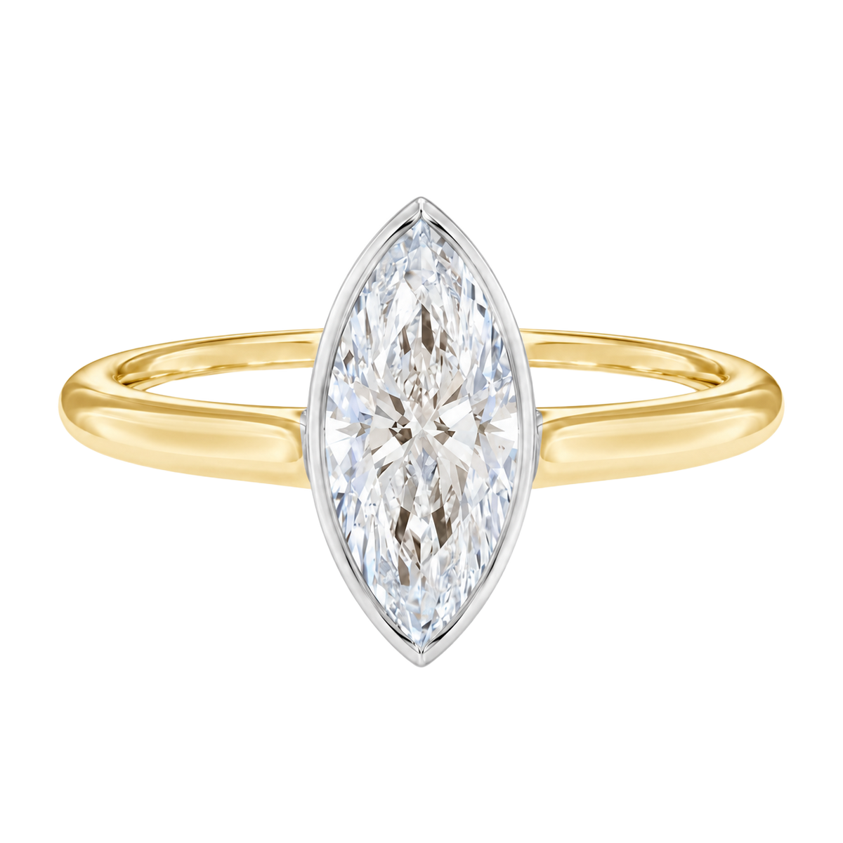 Solenne - Marquise - Yellow/White Tone - Plain