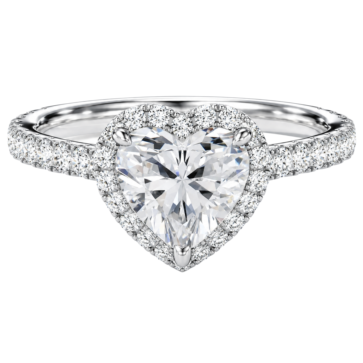Cordelia - Heart - Platinum - Pavé