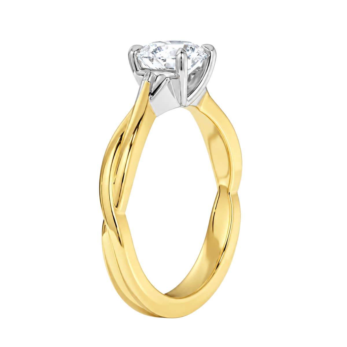 Wreath - Asscher - Yellow/White Tone - Plain