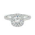 Cordelia - Cushion - White Gold - Pavé
