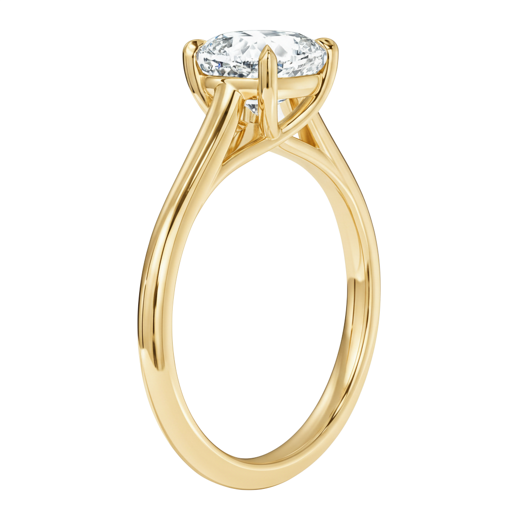 Basilica - Pear - Yellow Gold - Plain