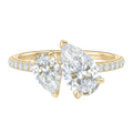 Duo - Pear - Yellow Gold - Pavé