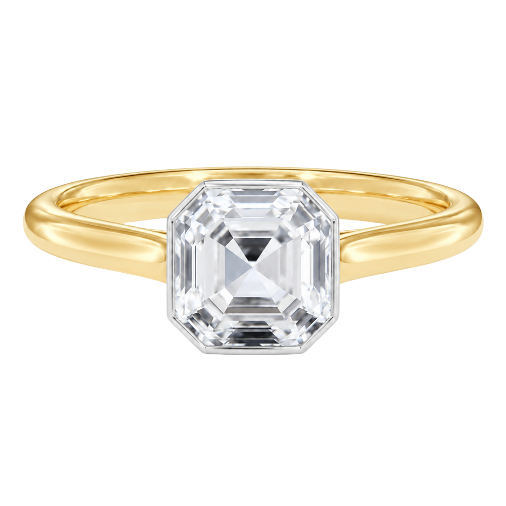 Solenne - Asscher - Yellow/White Tone - Plain