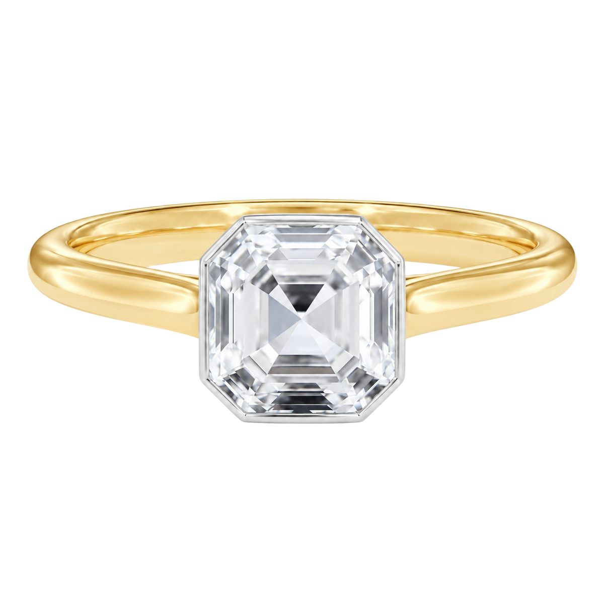 Solenne - Asscher - Yellow/White Tone - Plain