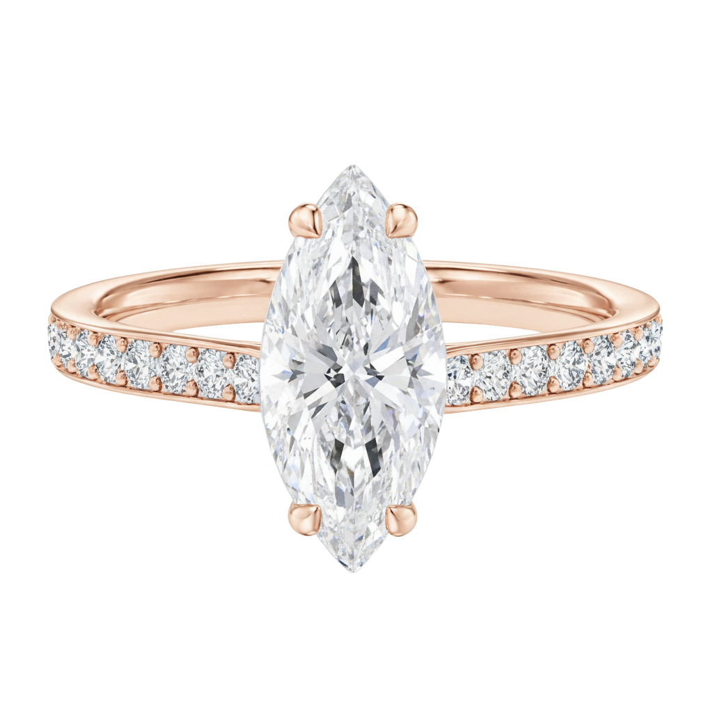 Talia - Marquise - Rose Gold - Pavé