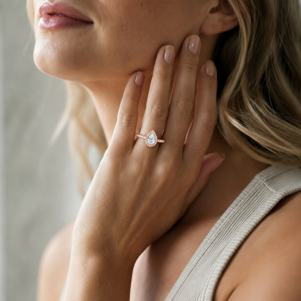 Cordelia - Pear - Rose Gold - Channel