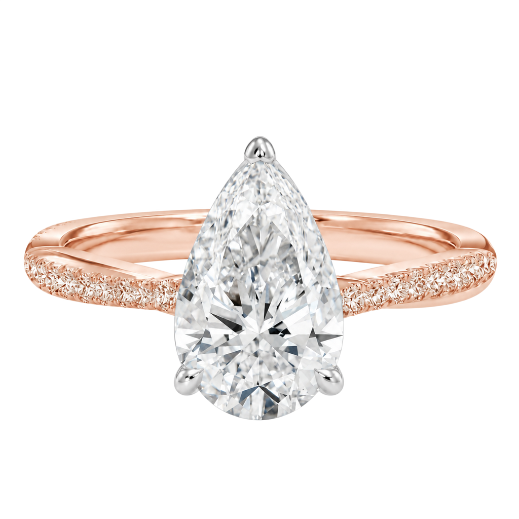Wreath - Pear - Rose/White Tone - Pavé