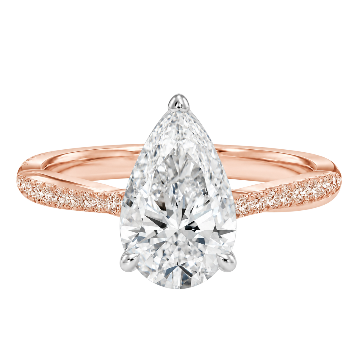 Wreath - Pear - Rose/White Tone - Pavé