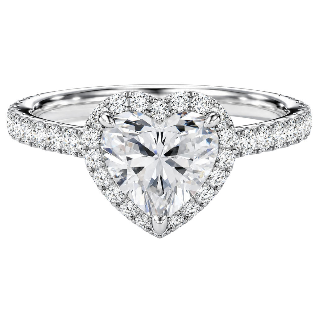 Cordelia - Heart - White Gold - Pavé