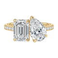Duo - Emerald - Yellow Gold - Channel