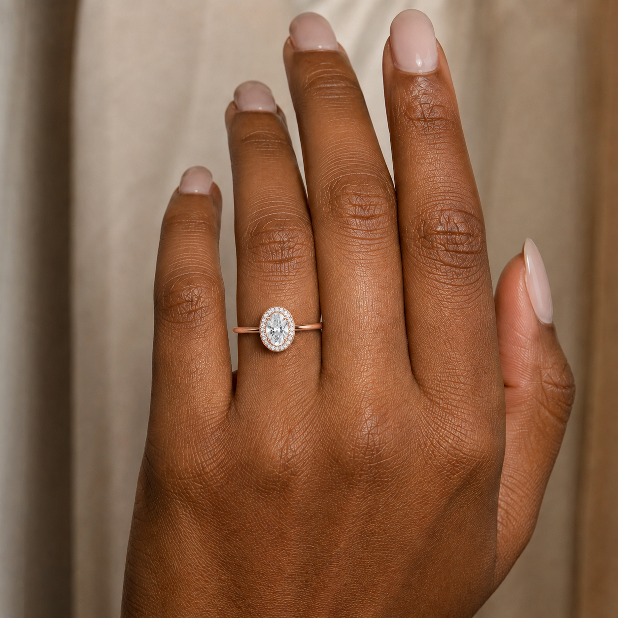 Deneuve - Oval - Rose Gold - Plain