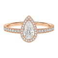 Deneuve - Pear - Rose Gold - Pavé