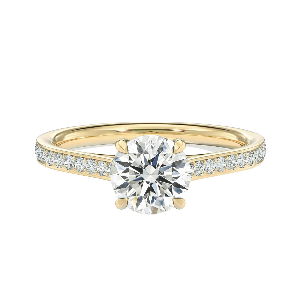 Basilica - Round - Yellow Gold - Pavé