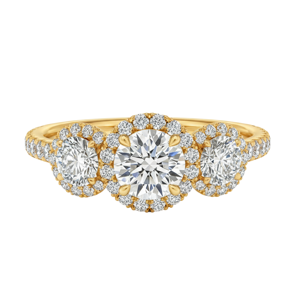 Winslow - Round - Yellow Gold - Pavé