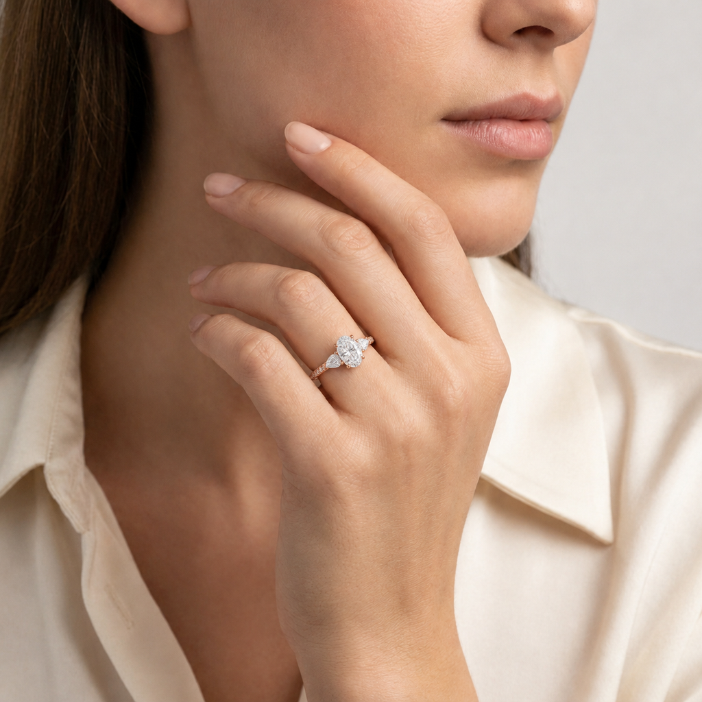 Halcyon - Oval - Rose Gold - Pavé