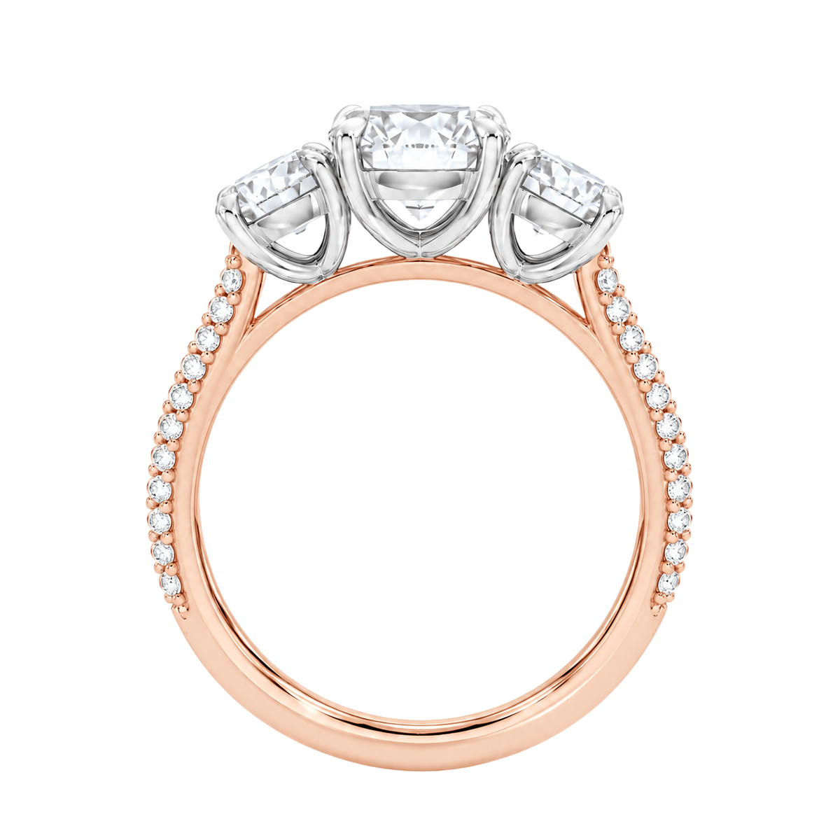 Elysium - Oval - Rose/White Tone - Pavé