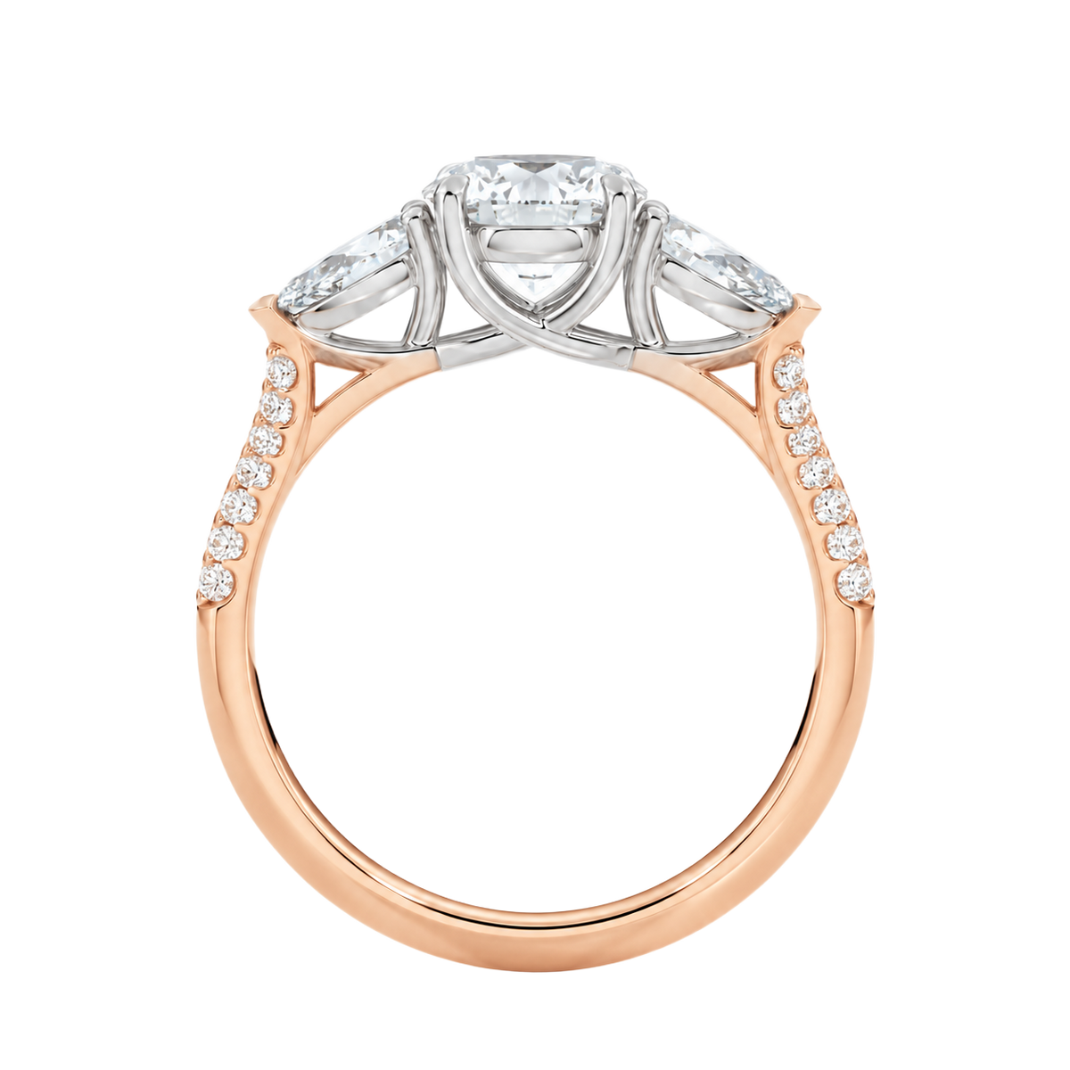 Halcyon - Round - Rose/White Tone - Pavé