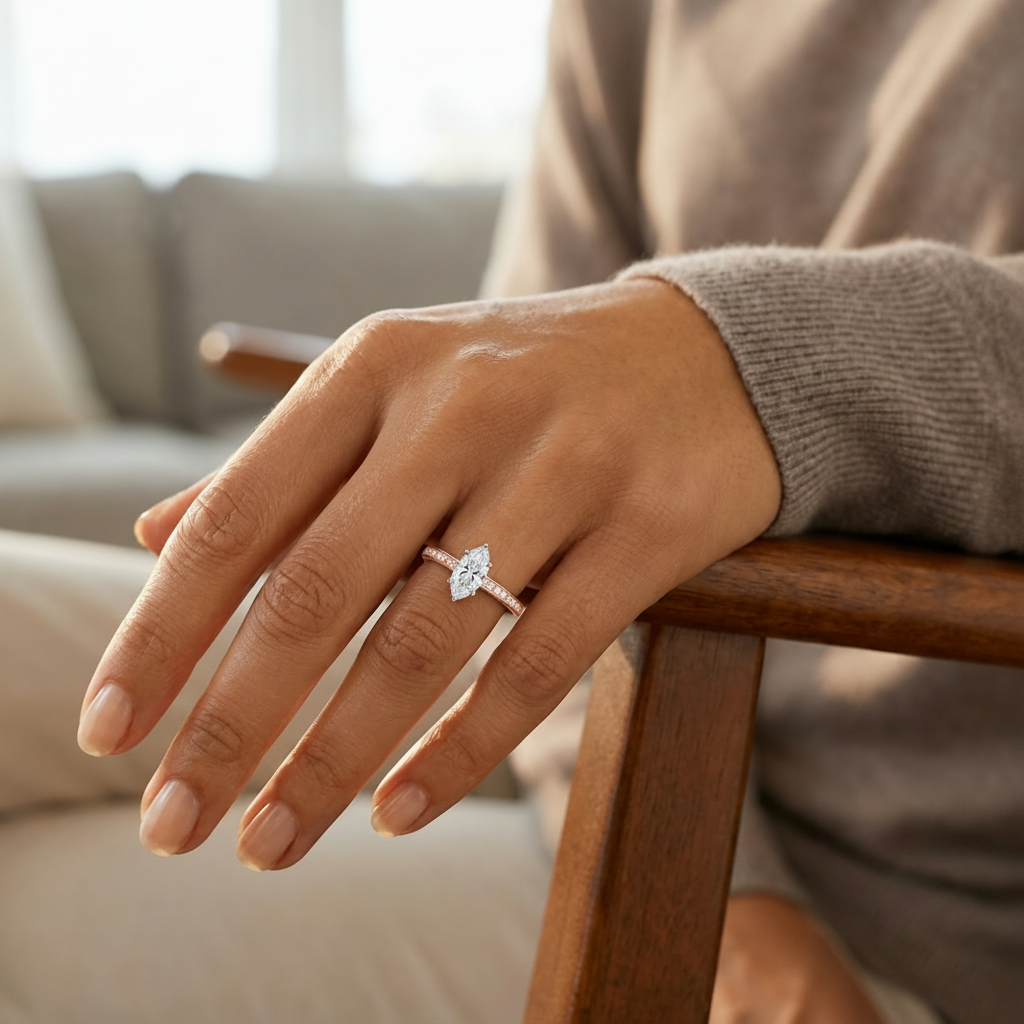 Basilica - Marquise - Rose Gold - Pavé