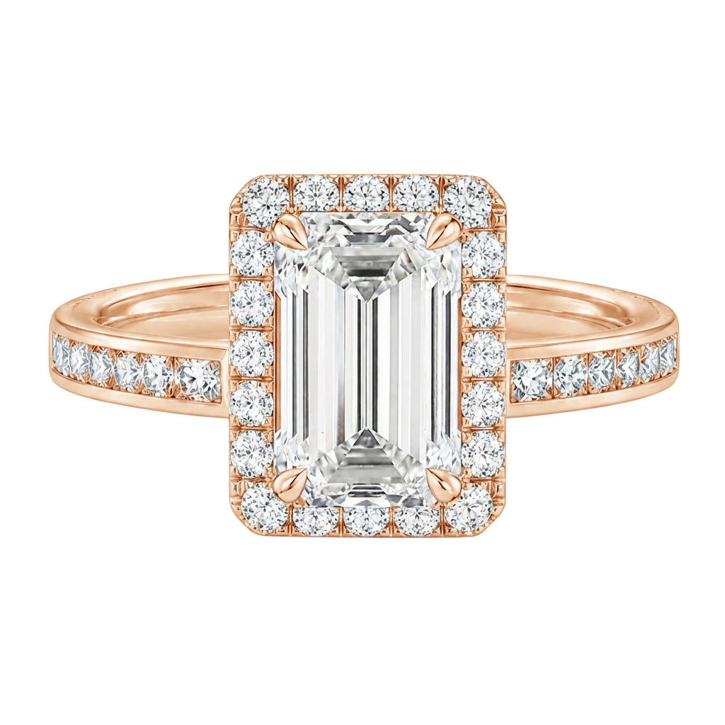 Cordelia - Emerald - Rose Gold - Channel