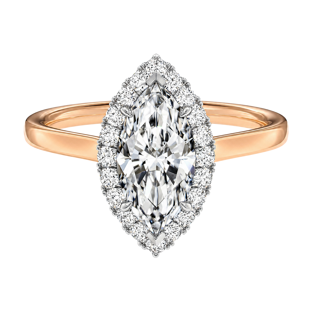 Cordelia - Marquise - Rose / White Tone - Plain