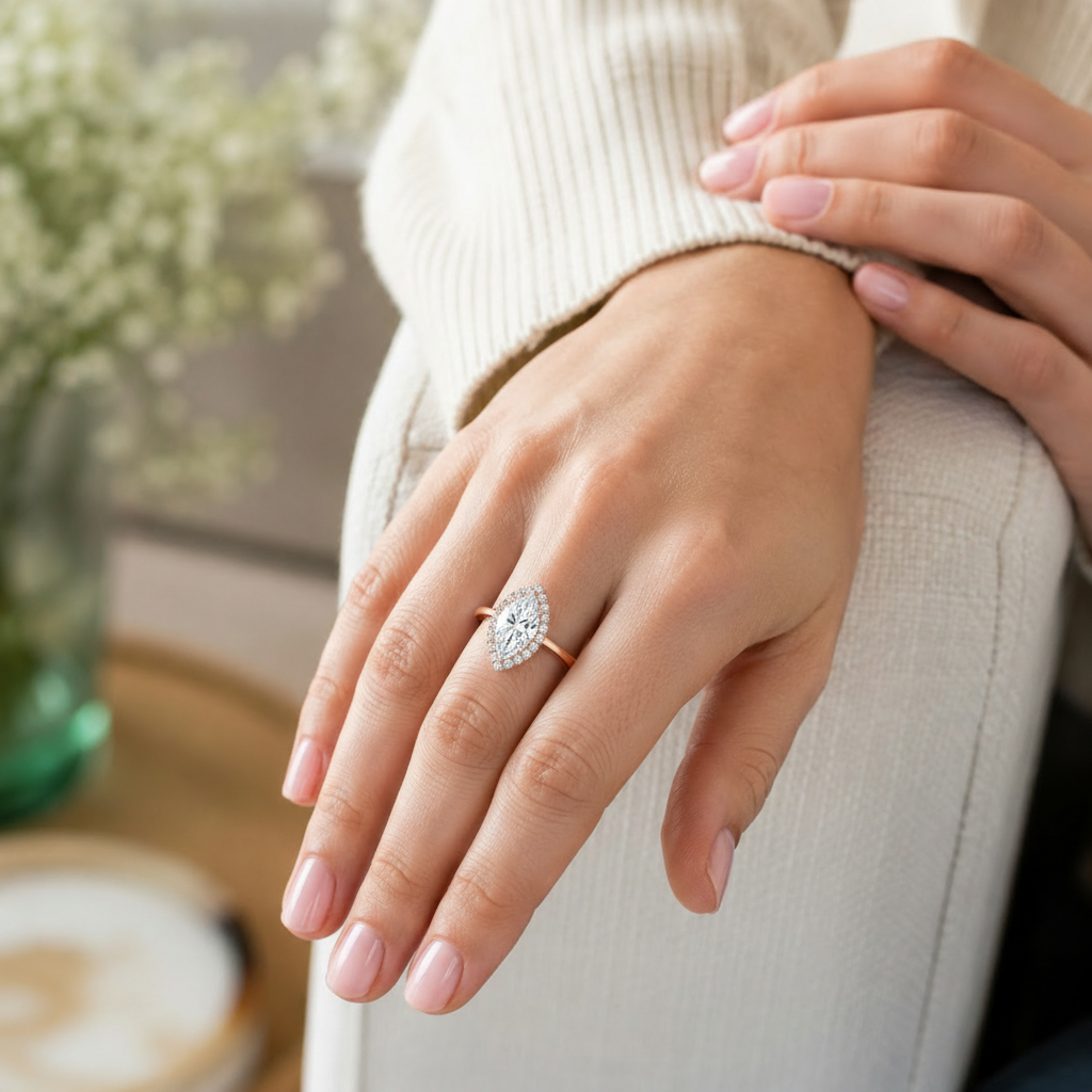 Cordelia - Marquise - Rose Gold - Plain